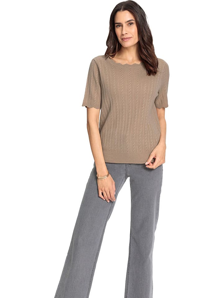 WITT WEIDEN Wełniany sweter w kolorze jasnobrązowym rozmiar: 48