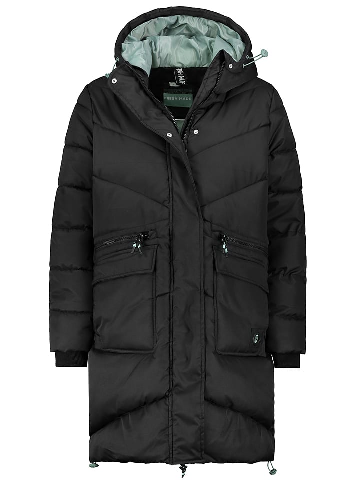 Fresh Made Płaszcz pikowany w kolorze czarnym rozmiar: M