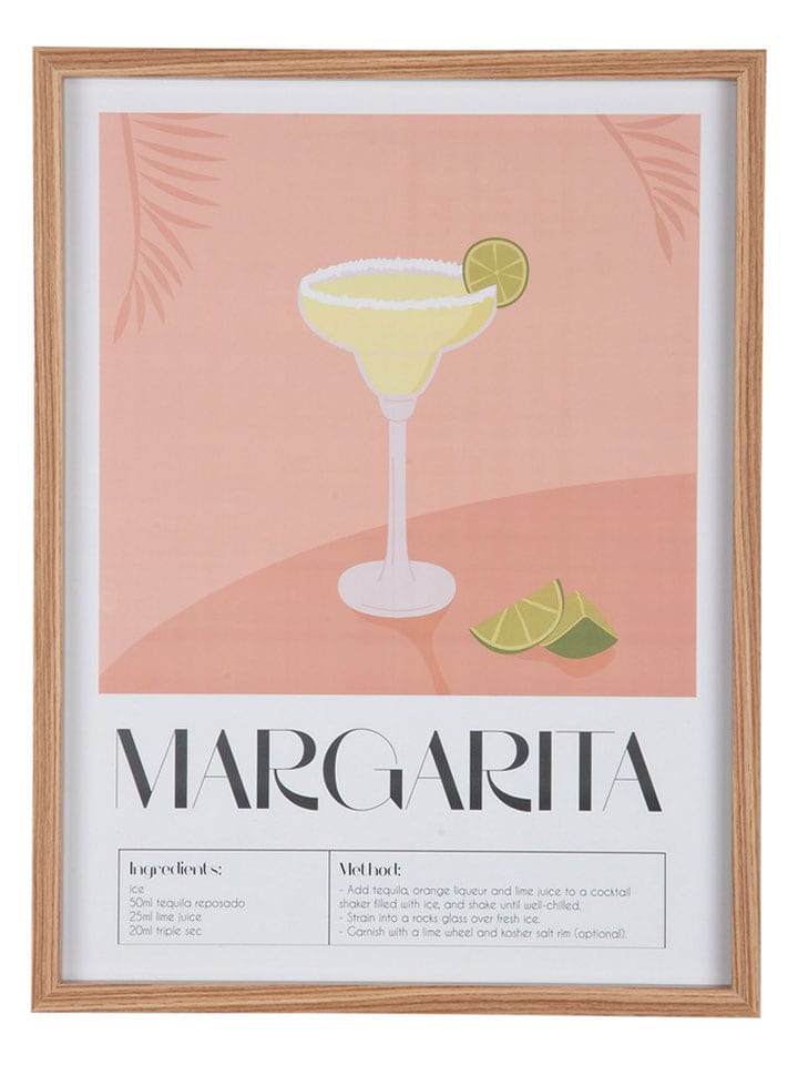 Present Time Druk artystyczny "Margarita" w kolorze pomarańczowym w ramce - 41,5 x 31,5 cm rozmiar: onesize