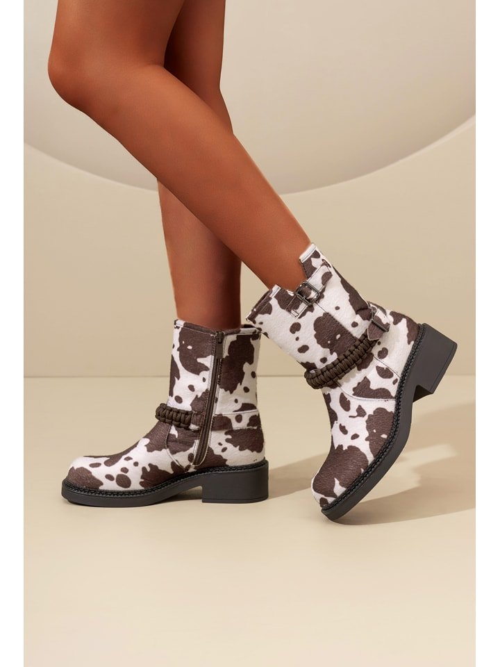 C'M Botki w kolorze brązowo-białym rozmiar: 36