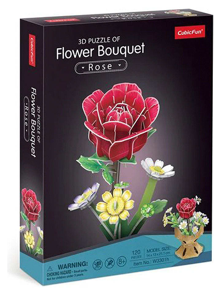 CubicFun 120-częściowe puzzle 3D "Flower Bouquet Rose" - 8+ rozmiar: onesize