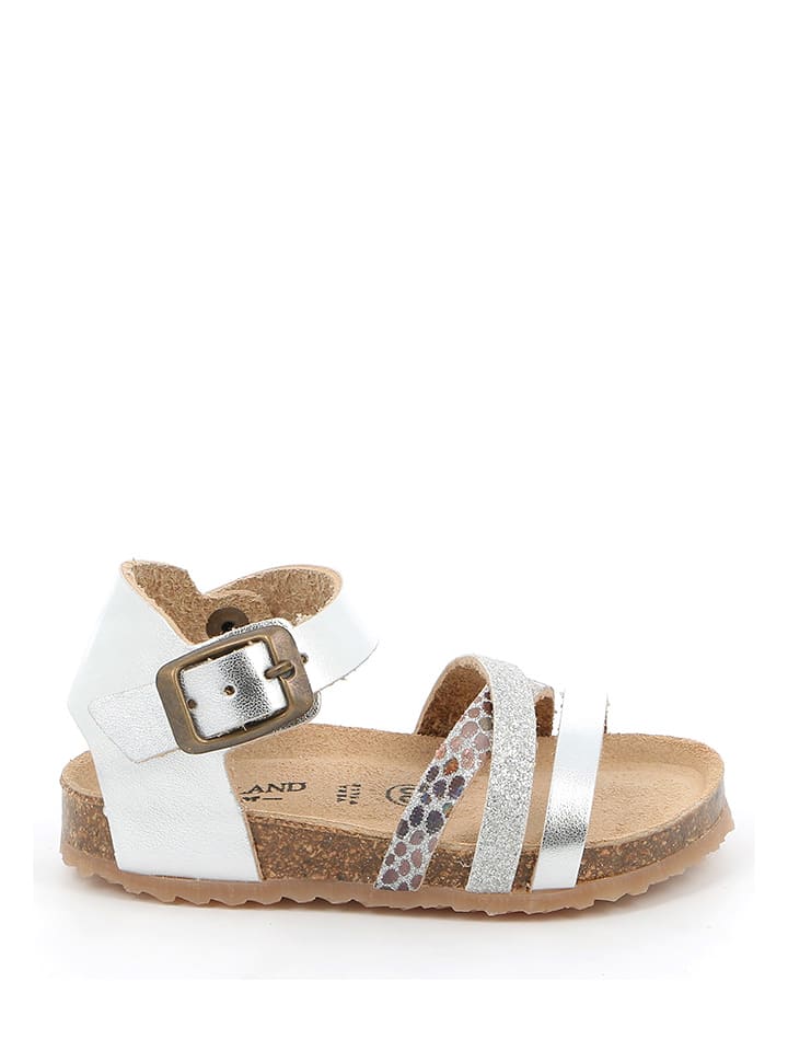 Grünland Skórzane sandały w kolorze srebrnym rozmiar: 24