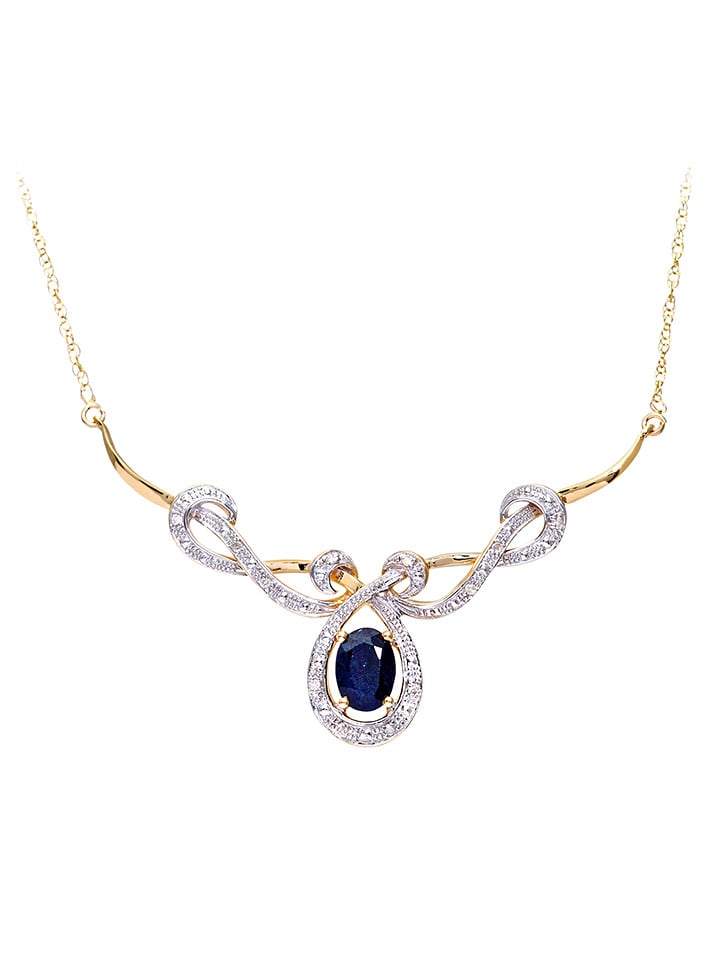 Revoni Złoty naszyjnik z elementem ozdobnym - dł. 46 cm rozmiar: onesize