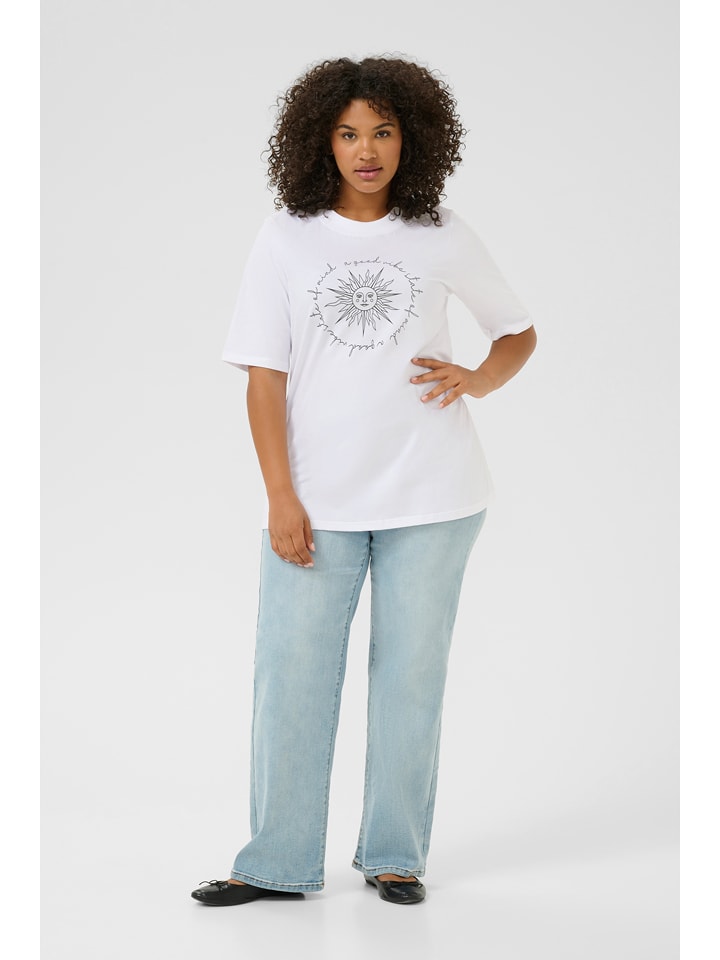 KAFFE curve Koszulka w kolorze białym rozmiar: S