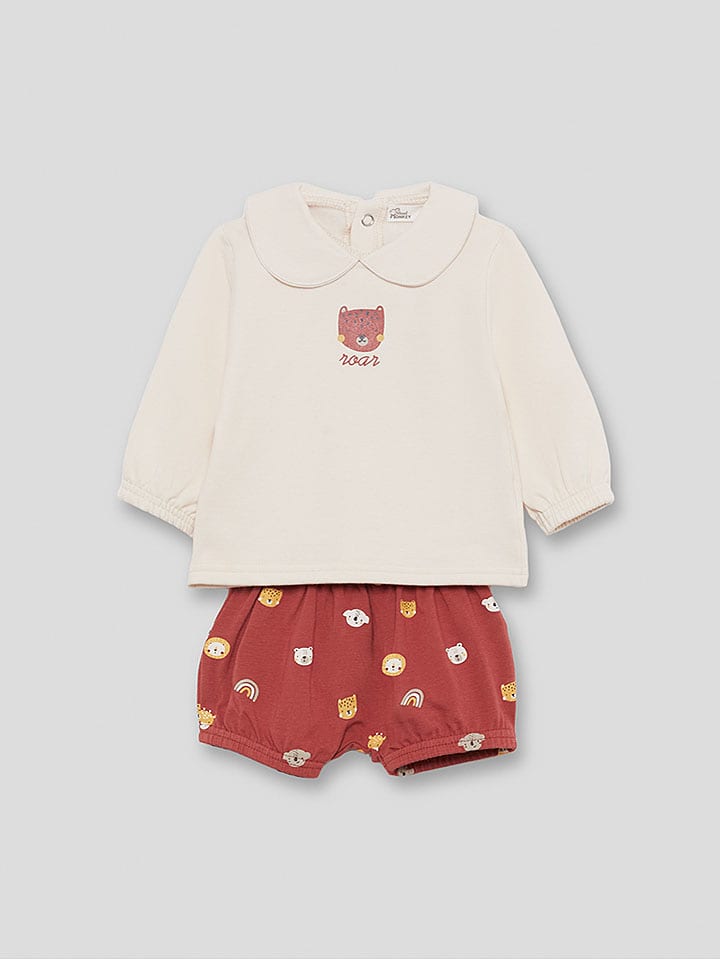 Street MONKEY 2-częściowy zestaw w kolorze kremowo-czerwonym rozmiar: 74