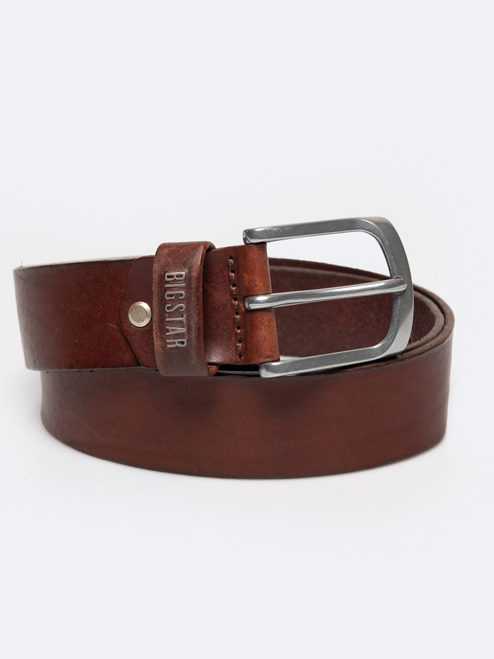 BIG STAR Skórzany pasek w kolorze brązowym rozmiar: XL