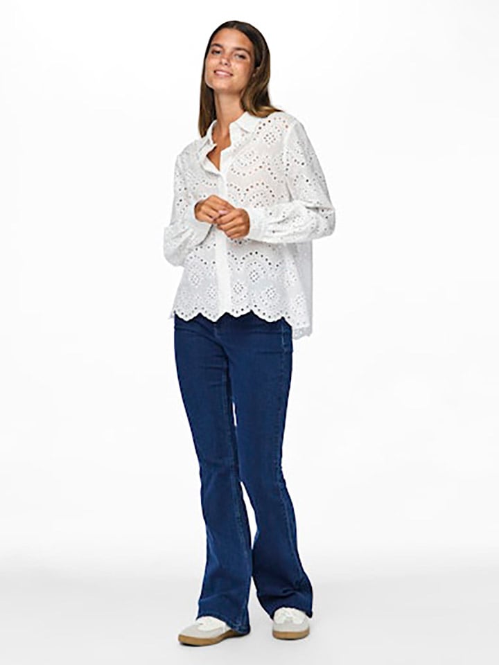 Pieces Bluzka "Vilde" w kolorze białym rozmiar: M