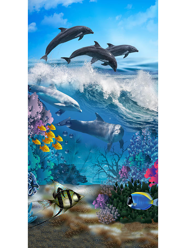 Good Morning Ręcznik plażowy "Andre" w kolorze niebieskim rozmiar: 75x150 cm