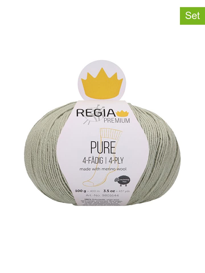 Regia Przędza wełniana (5 szt.) "Premium Pure" w kolorze beżowym - 5 x 100 g rozmiar: onesize