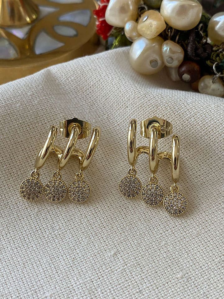 Luseera Pozłacane kolczyki-wkrętki z cyrkoniami rozmiar: onesize