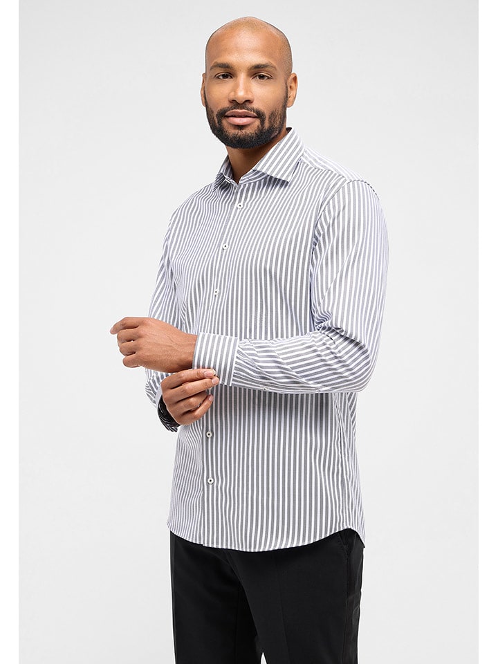 Eterna Koszula - Modern fit - w kolorze biało-szarym rozmiar: 40