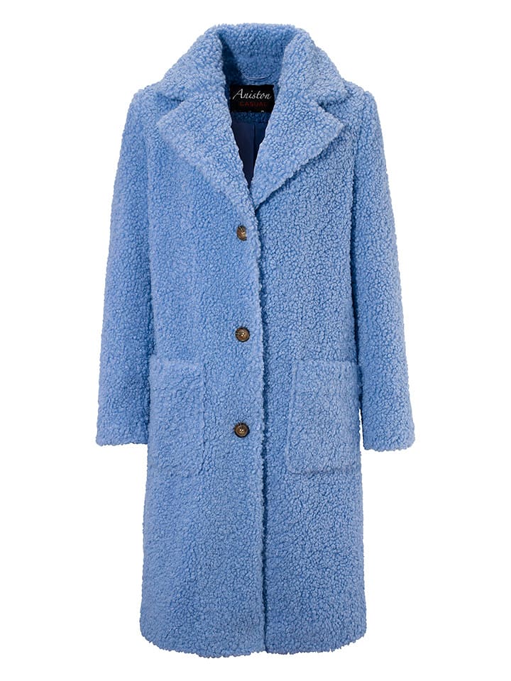 Aniston Płaszcz pluszowy w kolorze błękitnym rozmiar: 48