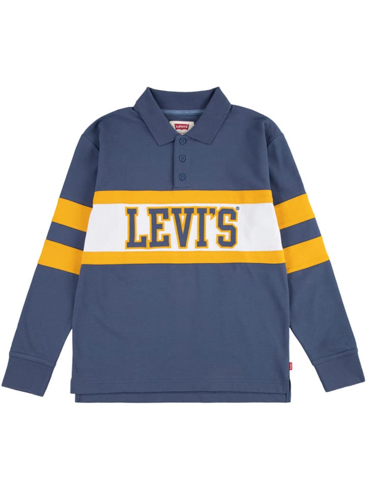Levi's Kids Koszulka polo w kolorze niebiesko-biało-żółtym rozmiar: 116