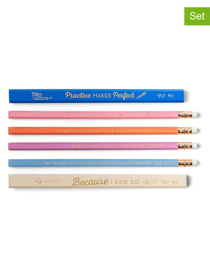 DESIGNWORKS INK ® Ołówki (6 szt.) "Mother Knows Best" w różnych kolorach rozmiar: onesize