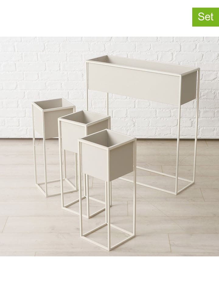 Boltze Osłonki (4 szt.) "Hola" w kolorze kremowym na doniczki rozmiar: onesize