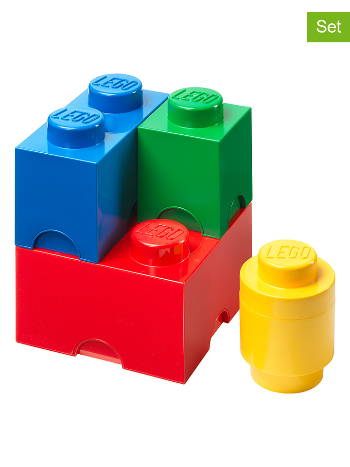 LEGO Pojemniki (4 szt.) "Brick" w różnych kolorach rozmiar: onesize
