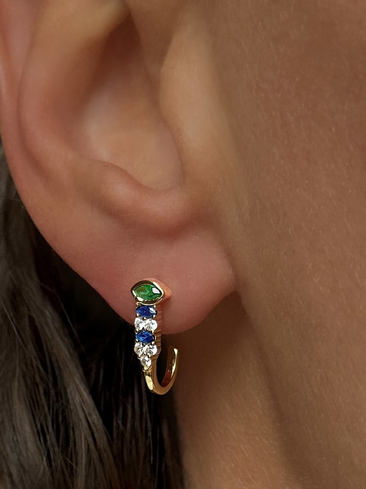 Les Petites Précieuses Pozłacane kolczyki-wkrętki z cyrkoniami rozmiar: onesize