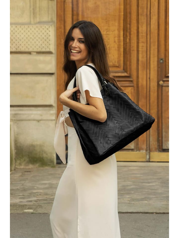 Christian Laurier Skórzana torebka "Lina" w kolorze czarnym - 39 x 32 x 19 cm rozmiar: onesize