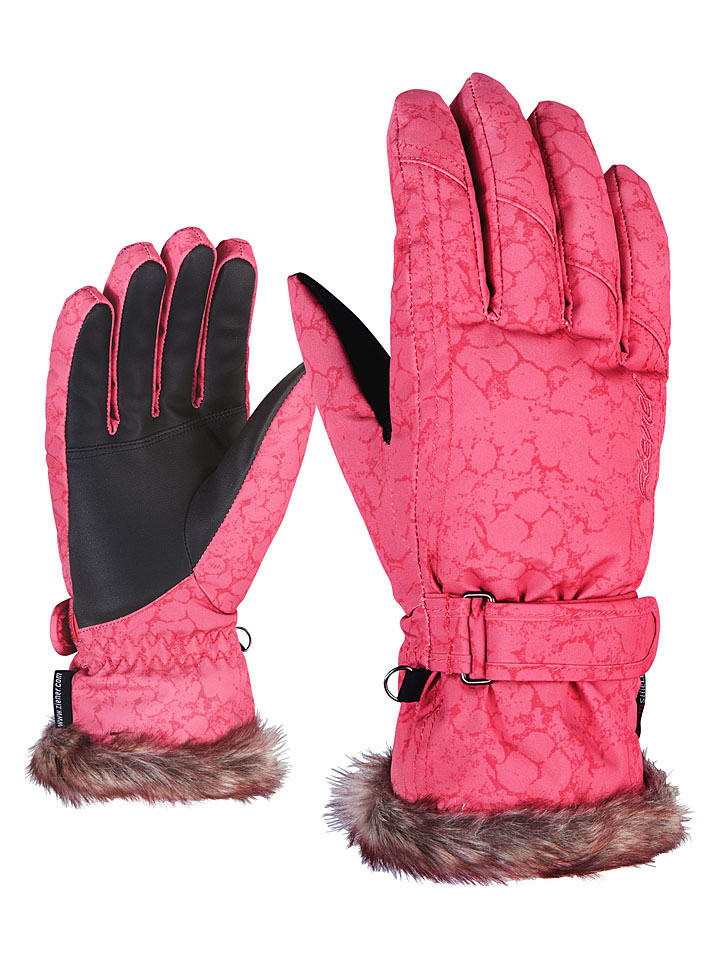 Ziener Rękawiczki narciarskie "Kim" w kolorze różowym rozmiar: 7