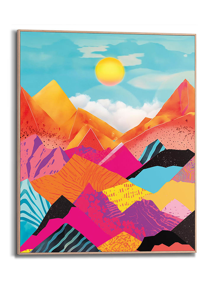 Orangewallz Druk artystyczny "Abstract Colour Mountains" w ramce rozmiar: 40x50 cm