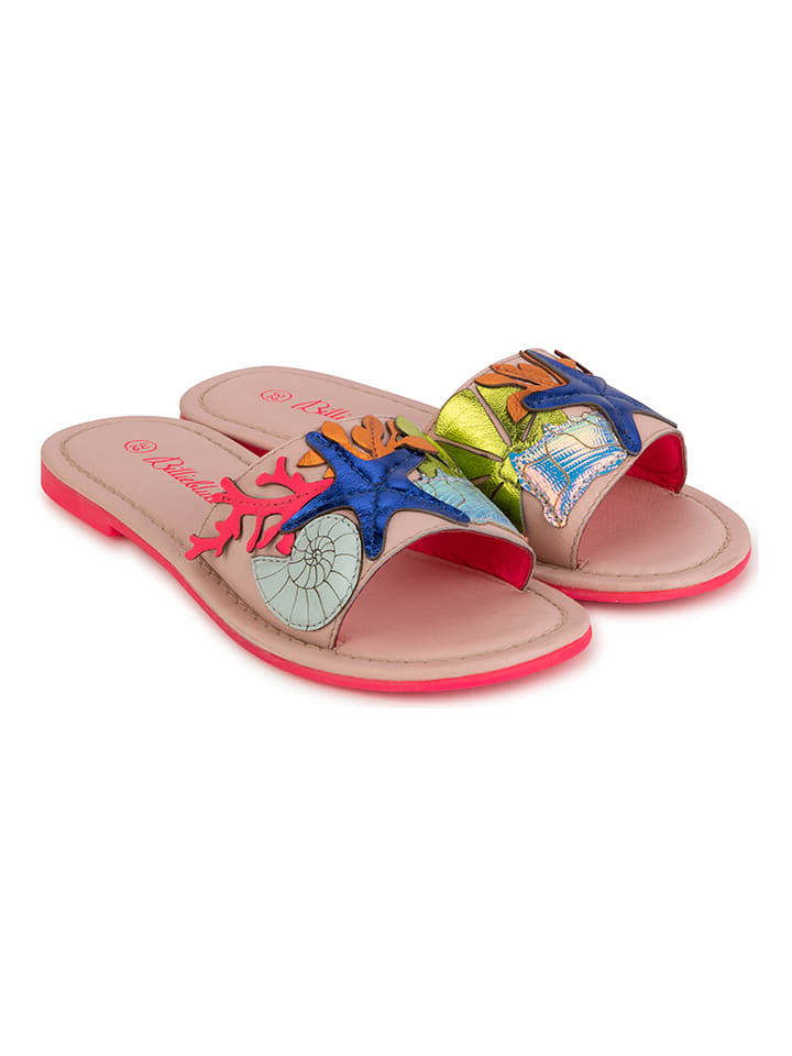 Billieblush Skórzane klapki w kolorze różowym rozmiar: 35