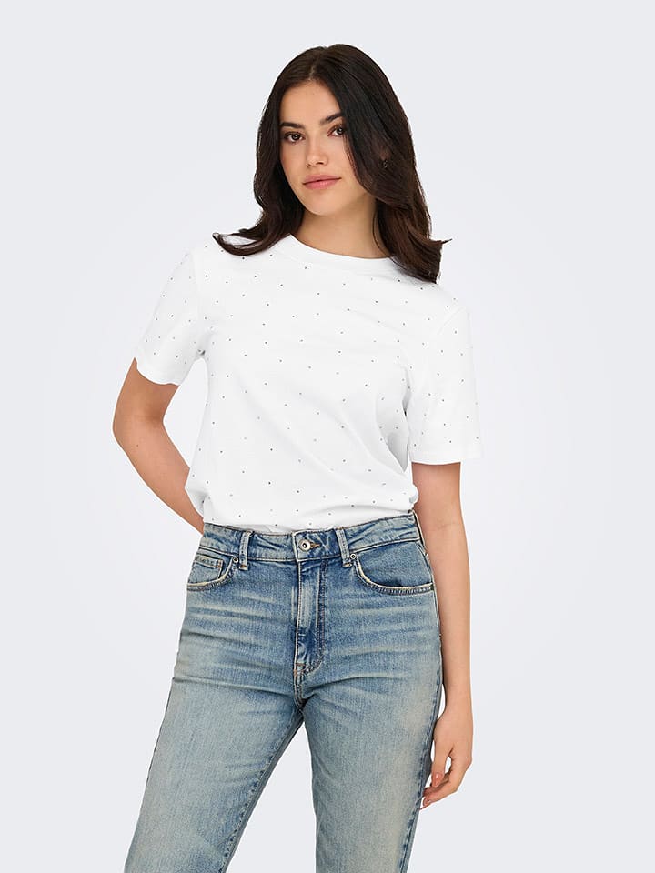 ONLY Koszulka w kolorze białym rozmiar: S