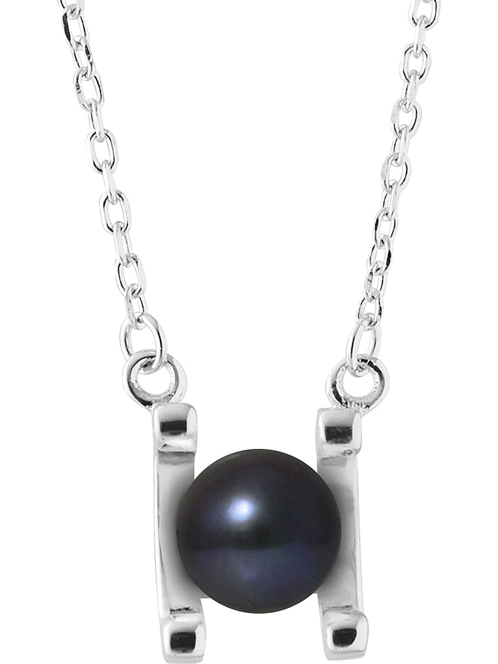 Pearline Srebrny naszyjnik z perłą w kolorze tahiti - dł. 42 cm rozmiar: onesize