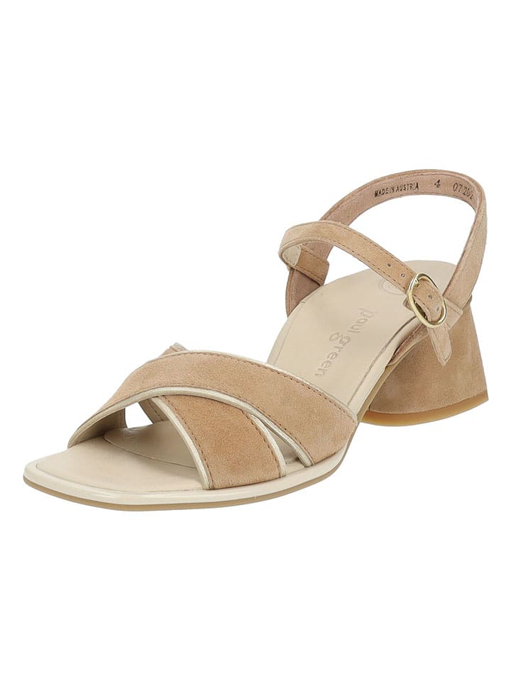 Paul Green Skórzane sandały w kolorze jasnobrązowym rozmiar: 38,5