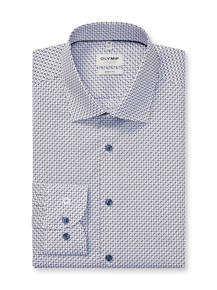 OLYMP Koszula "Level 5" - Body fit - w kolorze niebiesko-biało-czarnym rozmiar: 40