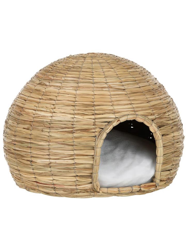 J Line Koszyk "Yumi" w kolorze jasnobrązowo-białym dla kota - wys. 35 x Ø 46 cm rozmiar: onesize