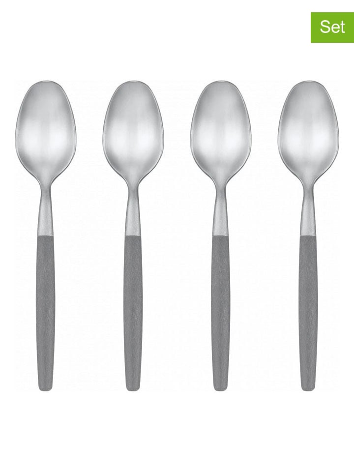 Blomus Łyżeczki (4 szt.) "Maxime" w kolorze srebrno-szarym - wys. 11 cm rozmiar: onesize