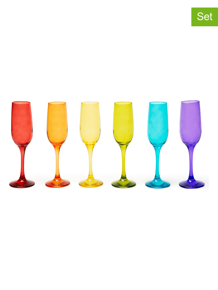 Trendy Kitchen by EXCÉLSA Kieliszki (6 szt.) "Varadero" w różnych kolorach do szampana - 250 ml rozmiar: onesize