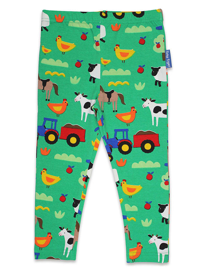 Toby Tiger Legginsy w kolorze zielonym rozmiar: 98