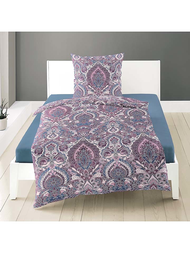 Bierbaum Komplet pościeli satynowej w kolorze fioletowym rozmiar: 155x220 cm