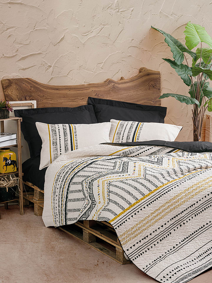 Elizabed Komplet pościeli renforcé w kolorze kremowo-czarnym rozmiar: 140x200 cm