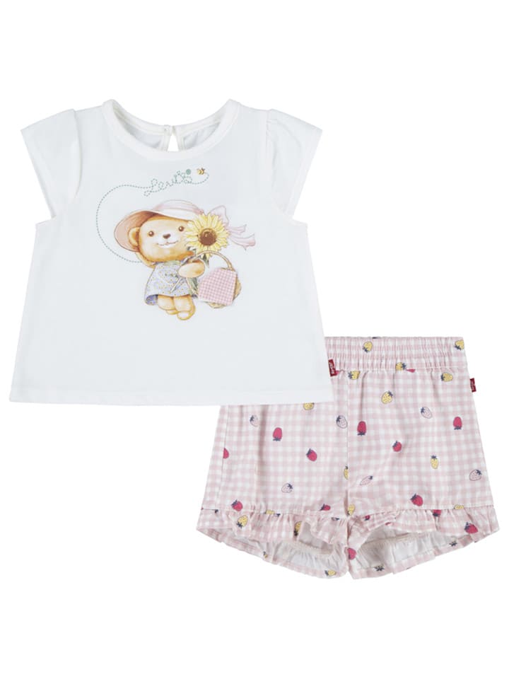 Levi's Kids 2-częściowy zestaw w kolorze biało-jasnoróżowym rozmiar: 68