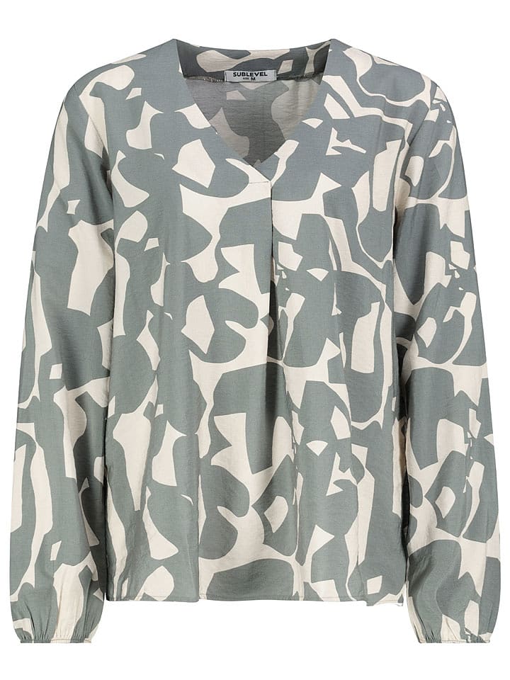 Sublevel Bluzka w kolorze miętowo-kremowym rozmiar: L