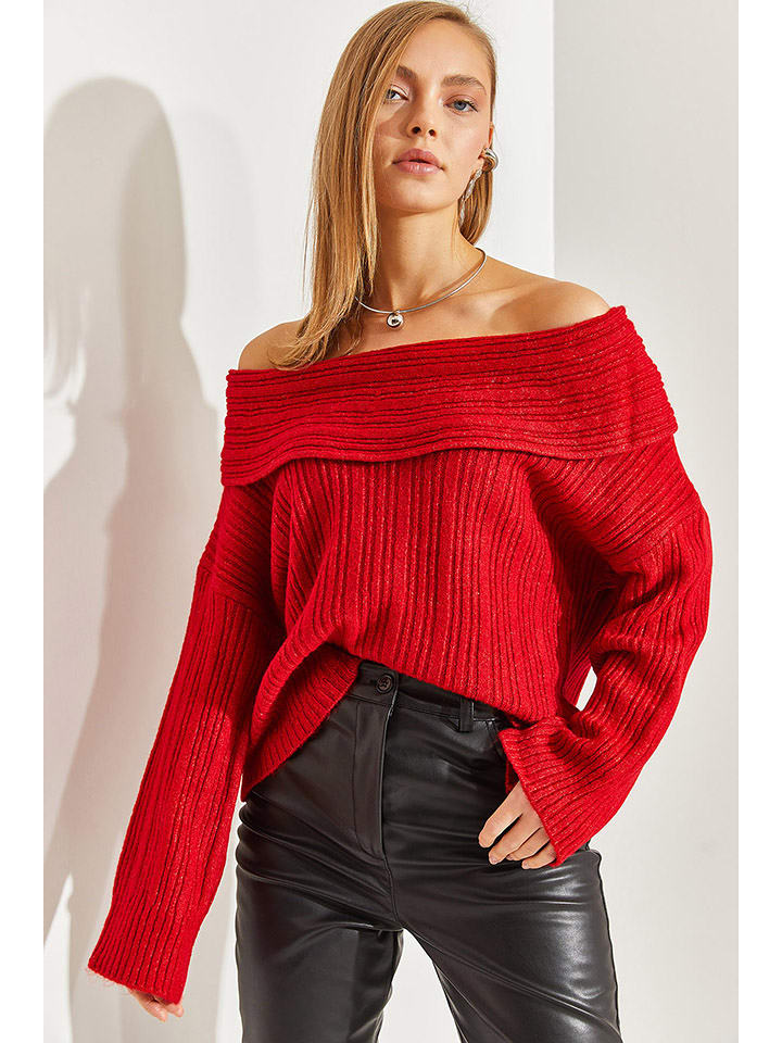 Bianco Lucci Sweter w kolorze czerwonym rozmiar: onesize