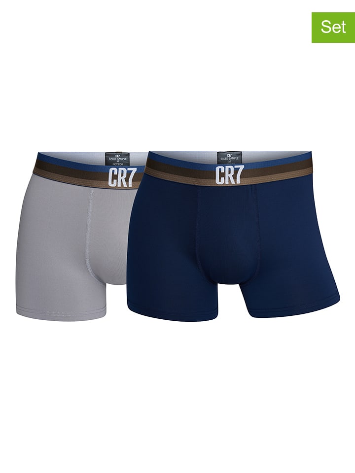 CR7 Bokserki (2 pary) w kolorze granatowym i szarym rozmiar: XL