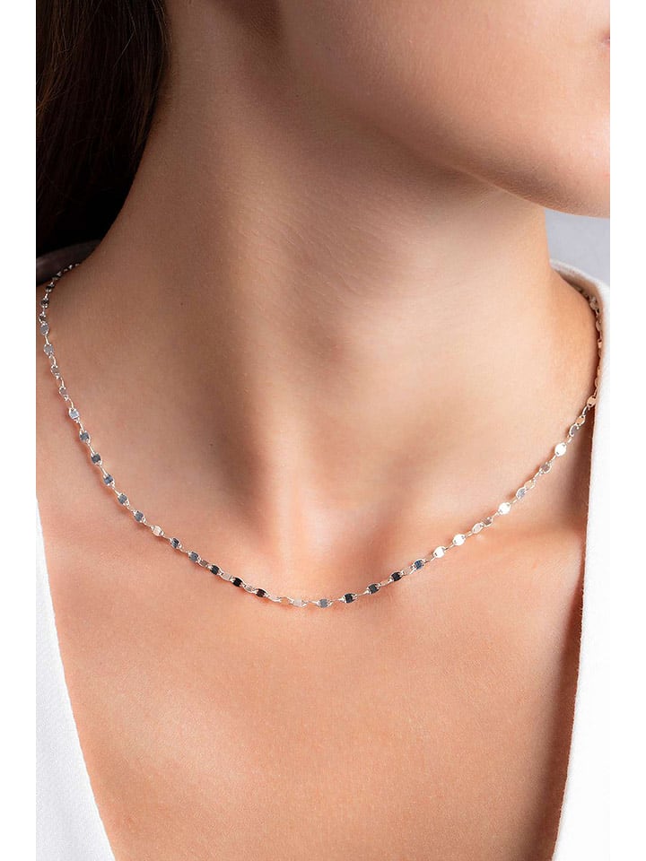 Heliophilia Srebrny naszyjnik z elementami ozdobnymi - dł. 42 cm rozmiar: onesize