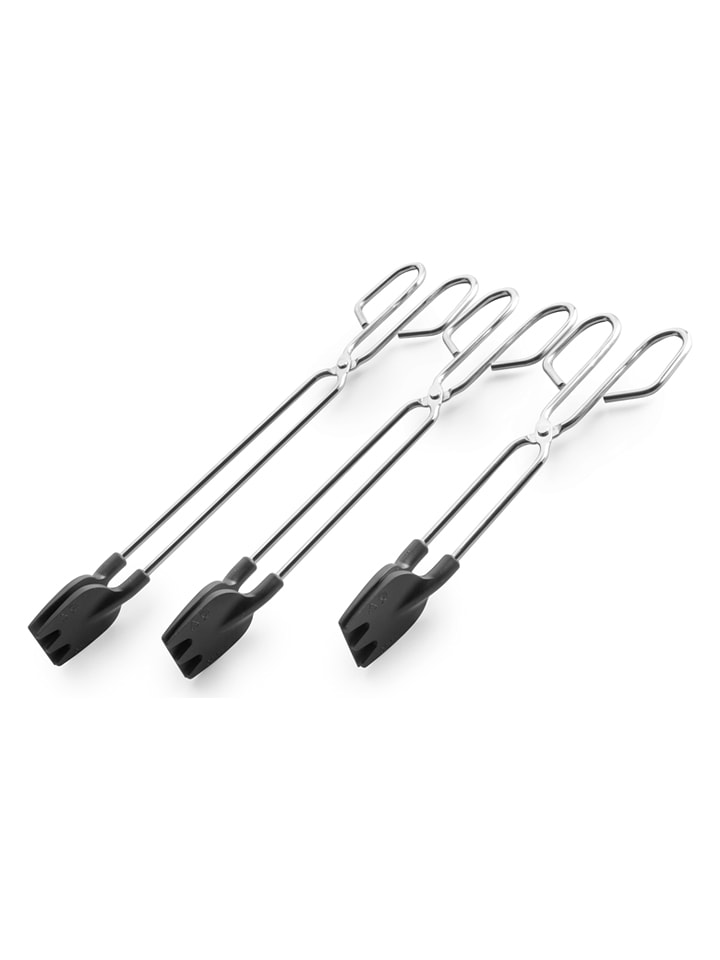 Ibili Szczypce kuchenne w kolorze srebrno-czarnym - dł. 30 cm rozmiar: onesize