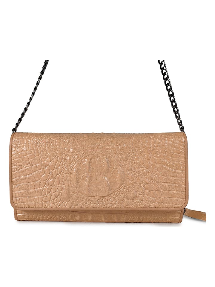 ORE10 Skórzana torebka "Maris" w kolorze beżowym - 25 x 14 x 4 cm rozmiar: onesize