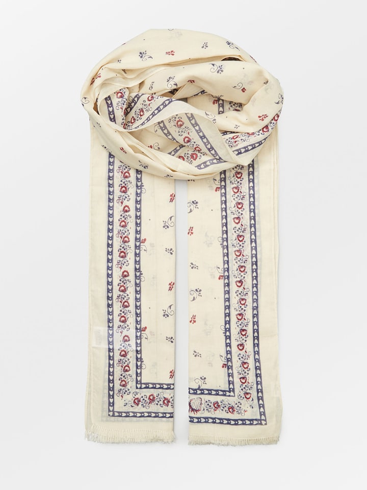 Becksöndergaard Szal "Floaisley" w kolorze granatowo-kremowym - 180 x 90 cm rozmiar: onesize