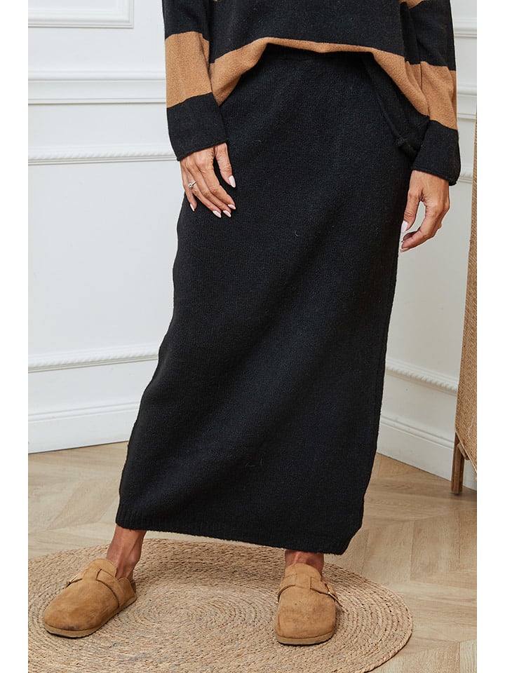 So Cachemire Spódnica dzianinowa "Doristo" w kolorze czarnym rozmiar: L