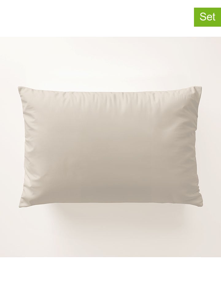 Pierre Cardin Perkalowe poszewki (2 szt.) w kolorze beżowym na poduszkę rozmiar: 50x80 cm