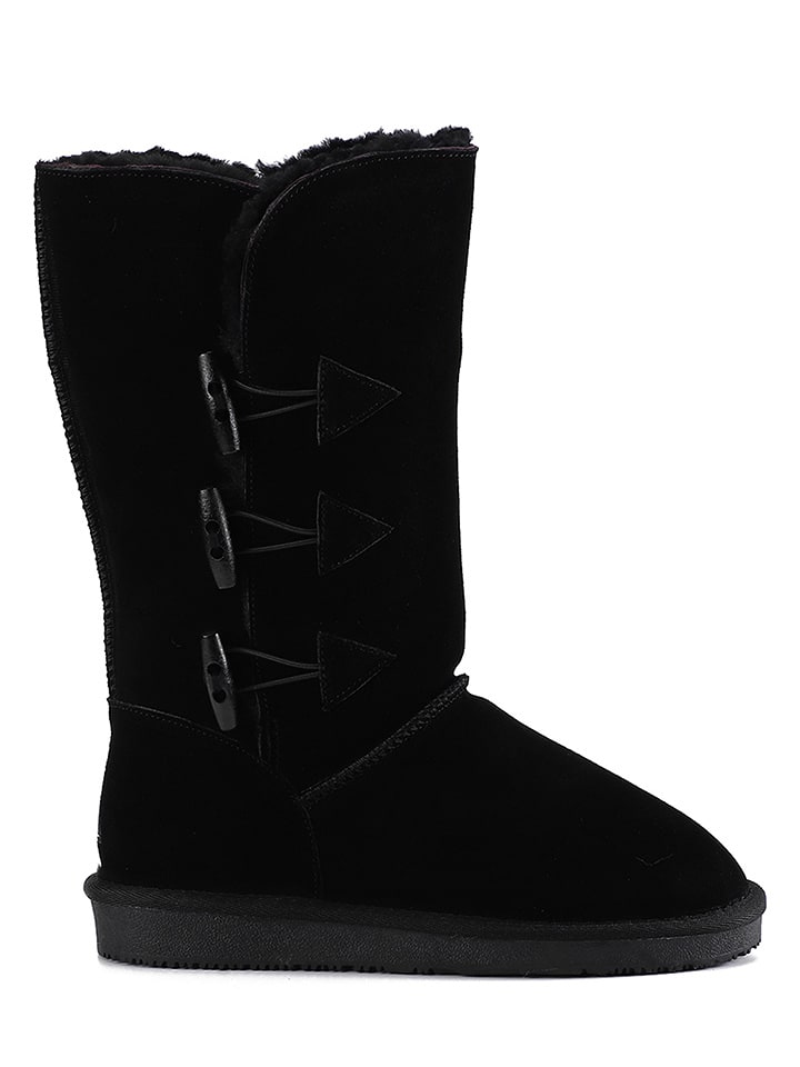 NICEBAY Skórzane botki zimowe "Meander" w kolorze czarnym rozmiar: 39