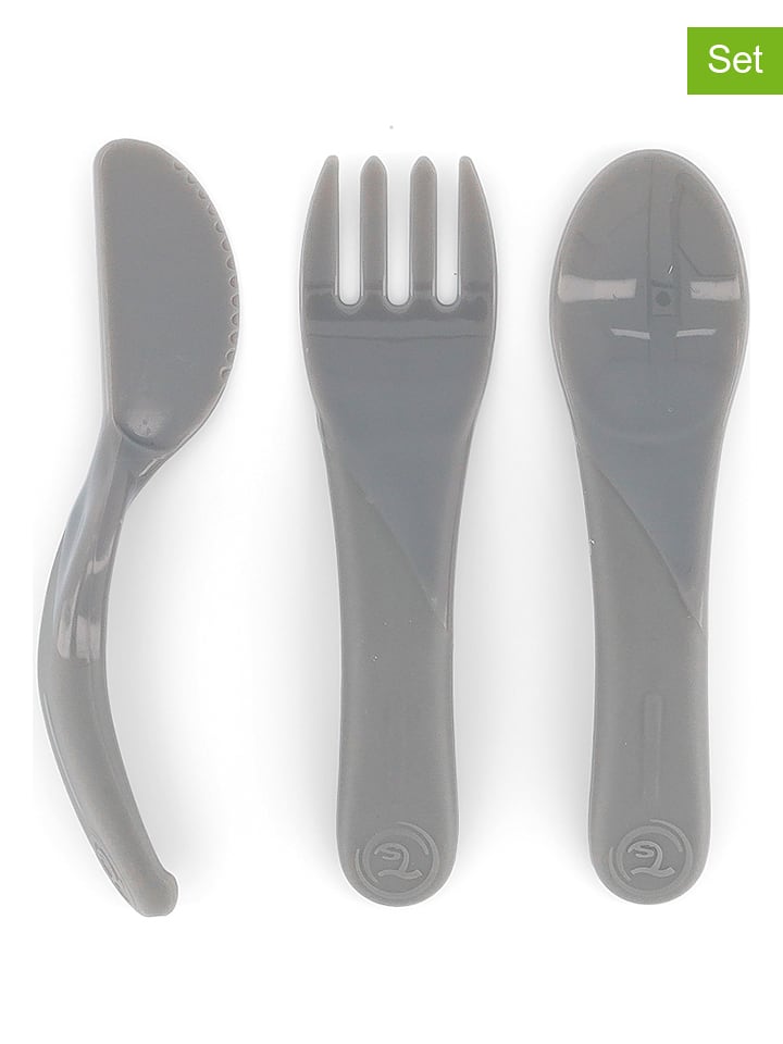 Twistshake 3-częściowy zestaw sztućców w kolorze szarym - dł. 20,7 cm rozmiar: onesize