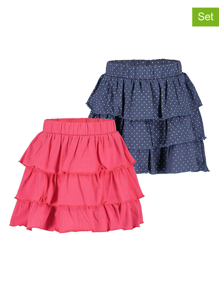 Blue Seven Spódnice (2 szt.) w kolorze granatowym i różowym rozmiar: 98