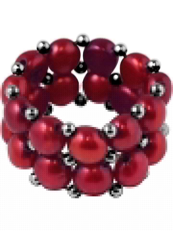 Pearline Pierścionek perłowy w kolorze czerwonym rozmiar: onesize