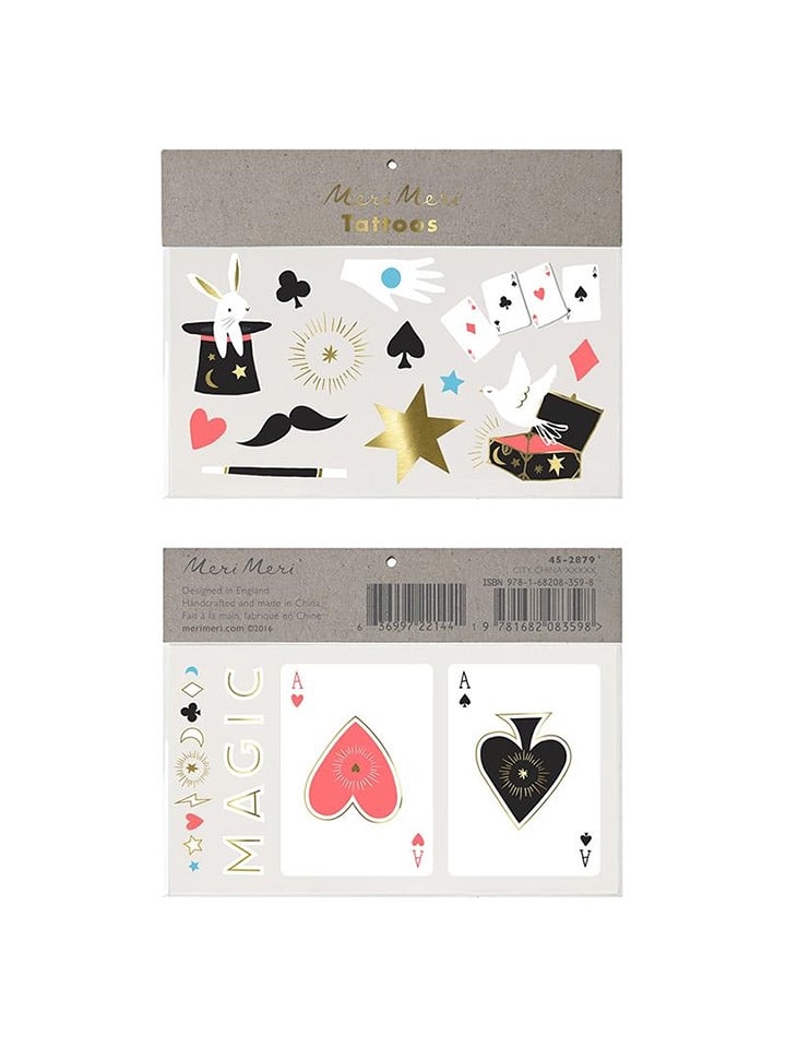 Meri Meri Zmywalne tatuaże "Abradakadabra" ze wzorem rozmiar: onesize